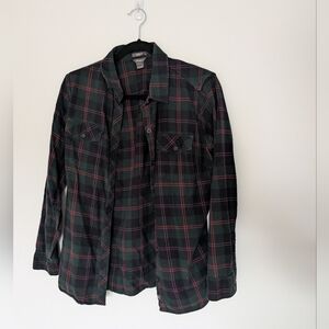 Eddie Bauer Men's Dark Plaid Shirt Jacket